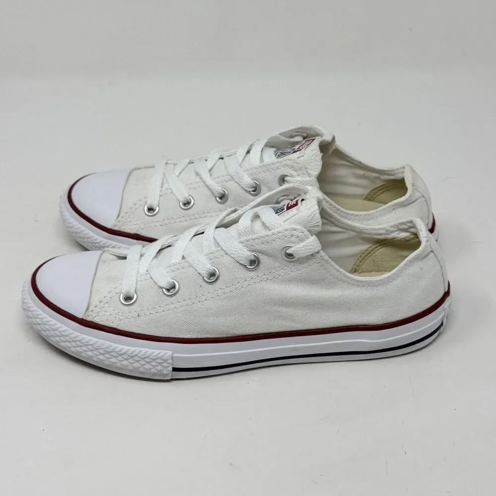 Converse All Star Sneakers Kids Juniors Size 3 White Low Top Canvas Shoes